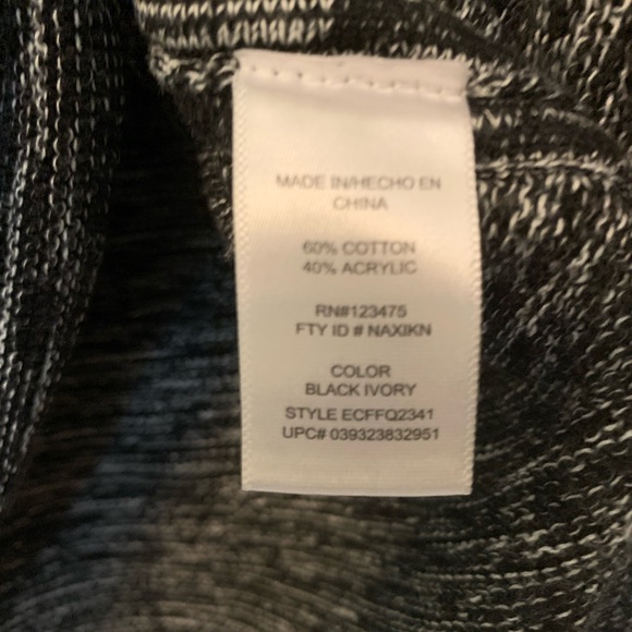 Ellen Tracy black & white knit long top blouse sweater tunic Large - Picture 5 of 15